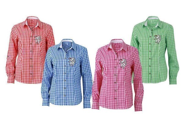 Moderne karierte Trachten Bluse